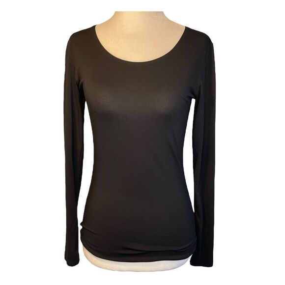 32 Degrees Heat Ultra Light Thermal Baselayer Scoop Tee Black Stretch Knit S - Picture 3 of 8